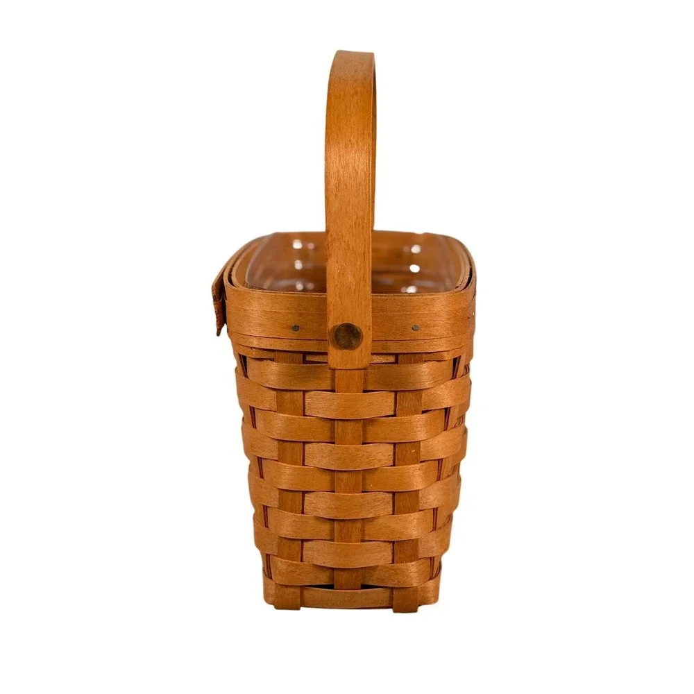 Longaberger 1995 Edition Dresden Basket Handwoven Wood with Liner and Handle